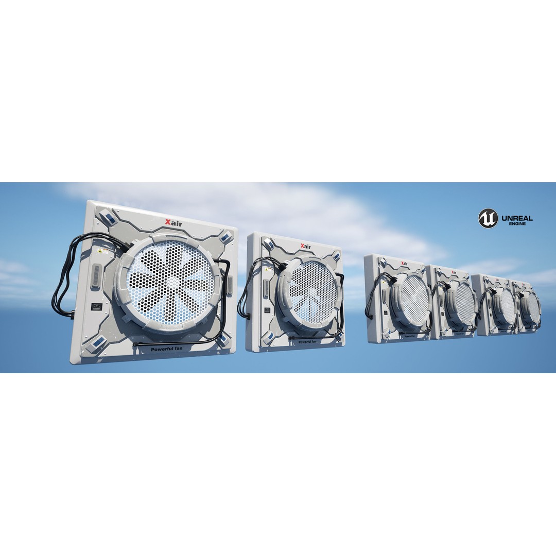 Ventilation Fan 3D Model – Low Poly PBR Asset for Unreal Engine - View 10