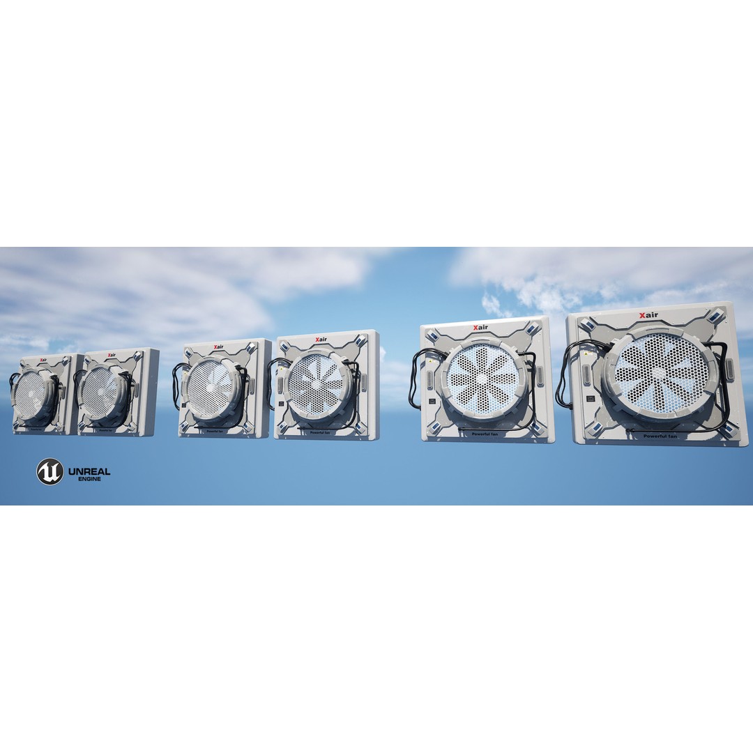Ventilation Fan 3D Model – Low Poly PBR Asset for Unreal Engine - View 11