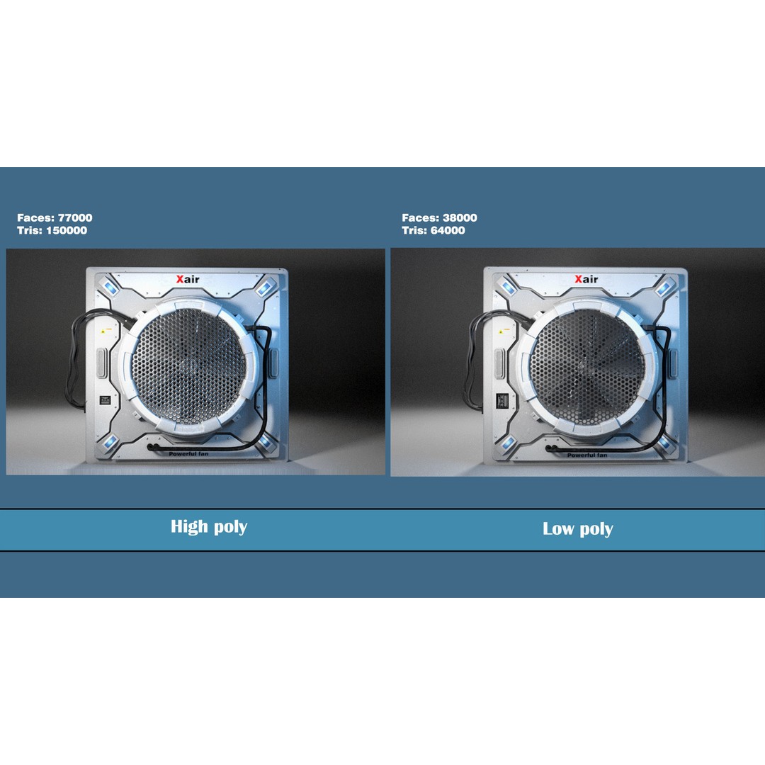 Ventilation Fan 3D Model – Low Poly PBR Asset for Unreal Engine - View 7