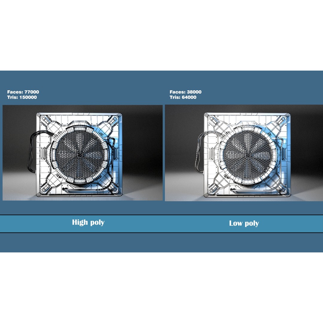 Ventilation Fan 3D Model – Low Poly PBR Asset for Unreal Engine - View 8