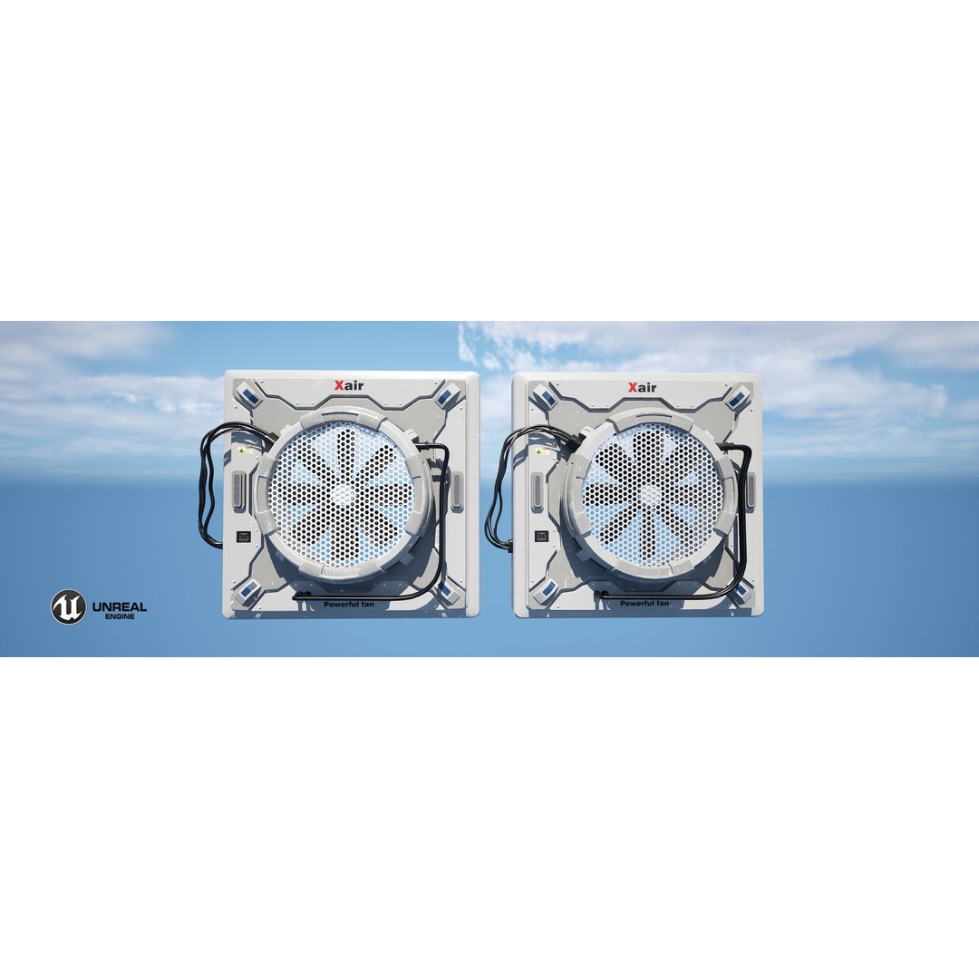 Ventilation Fan 3D Model – Low Poly PBR Asset for Unreal Engine - View 9