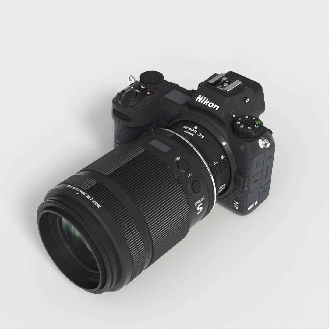 Nikon Z7 3D Model – Low Poly DSLR Camera with PBR Textures - View 6