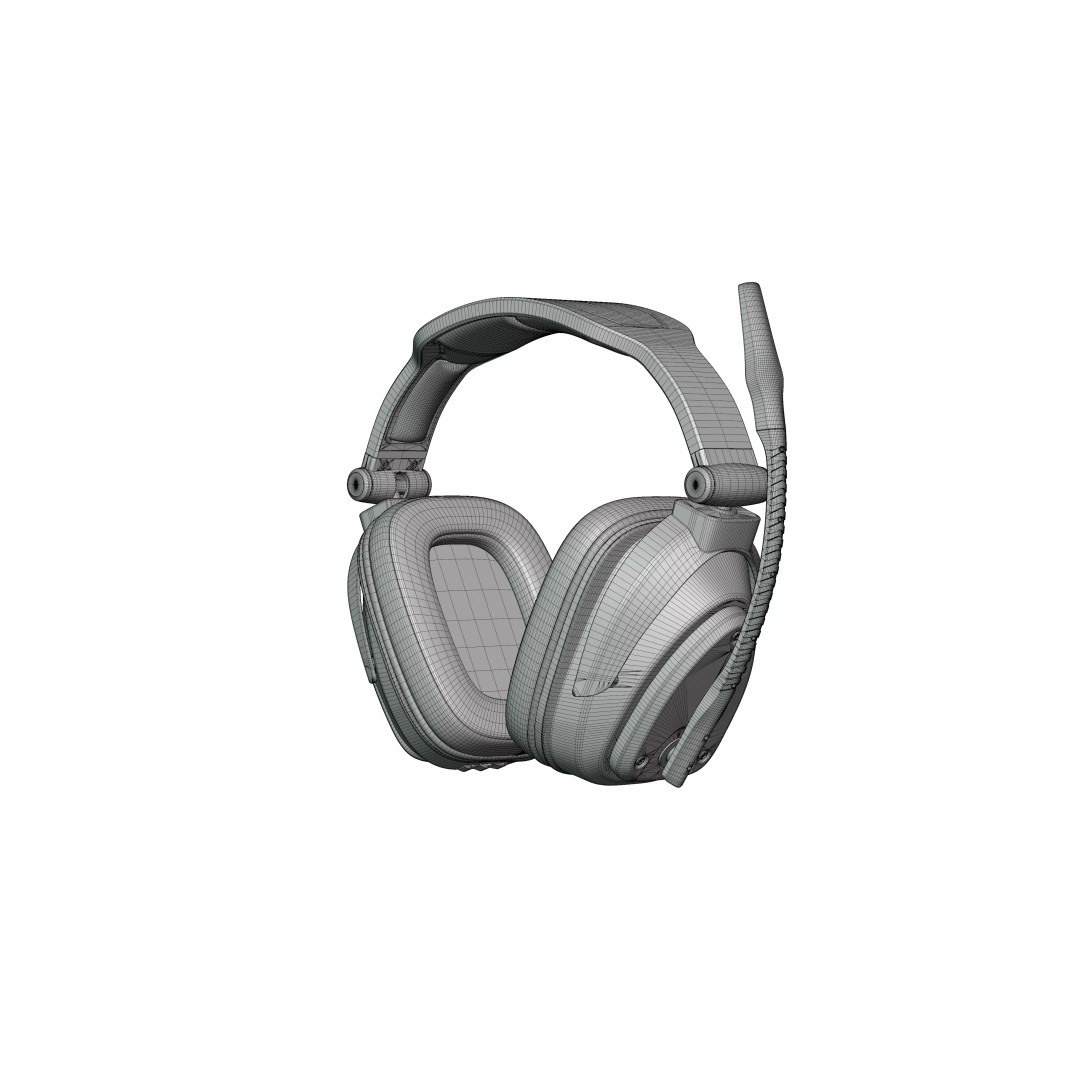 Wireless Gaming Headset 3D Model – PBR Textured Game Asset, FBX