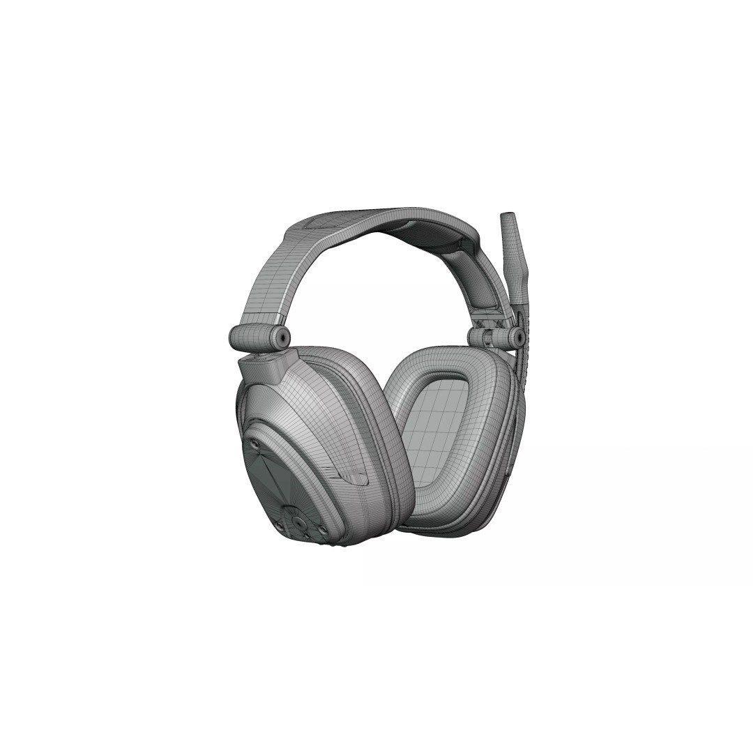 Wireless Gaming Headset 3D Model – PBR Textured Game Asset, FBX - View 28