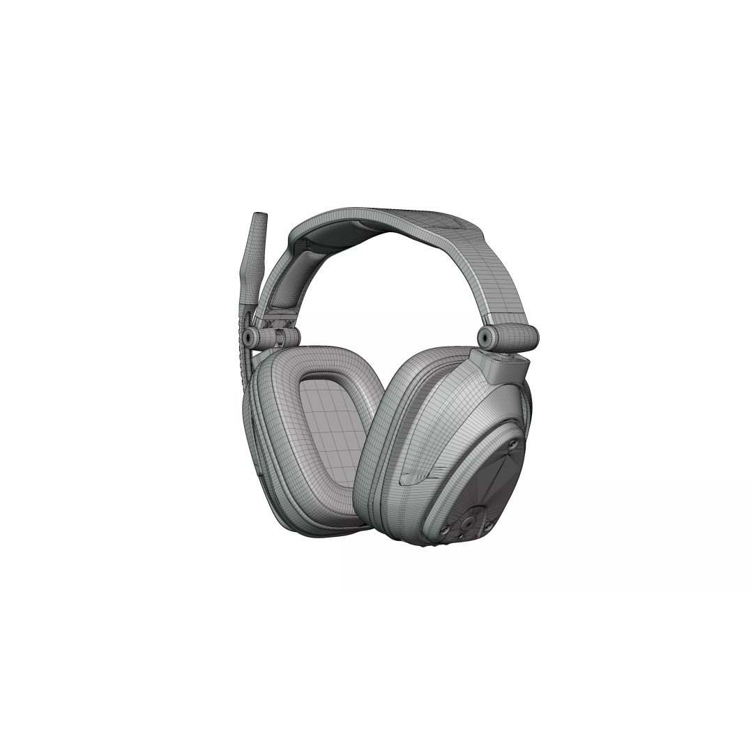 Wireless Gaming Headset 3D Model – PBR Textured Game Asset, FBX - View 30