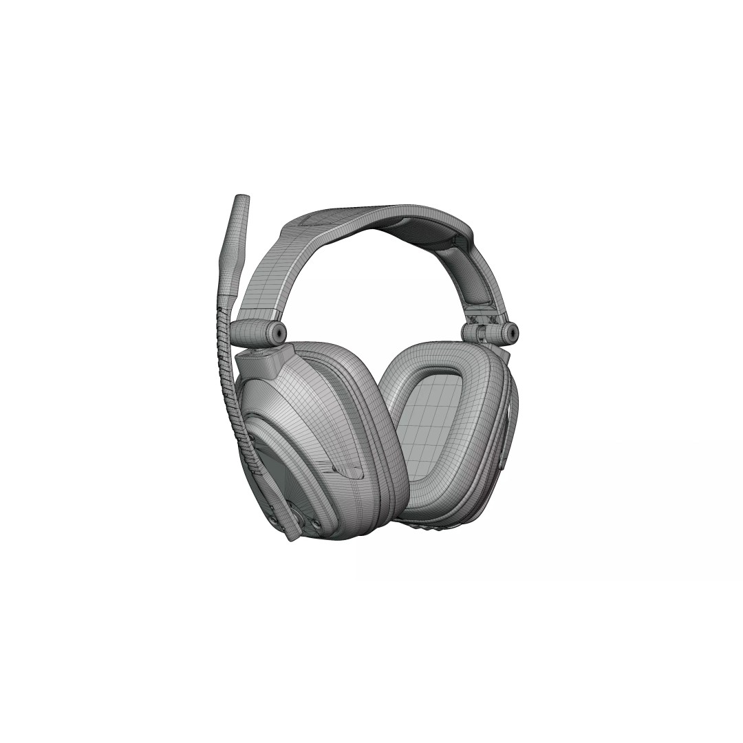 Wireless Gaming Headset 3D Model – PBR Textured Game Asset, FBX - View 32