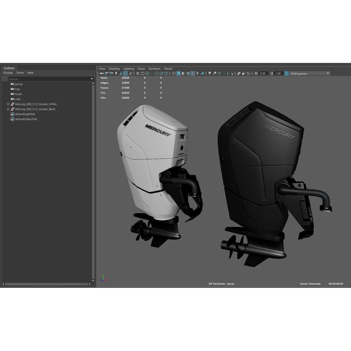 Outboard Motor V12 600HP - Game-Ready 3D Model