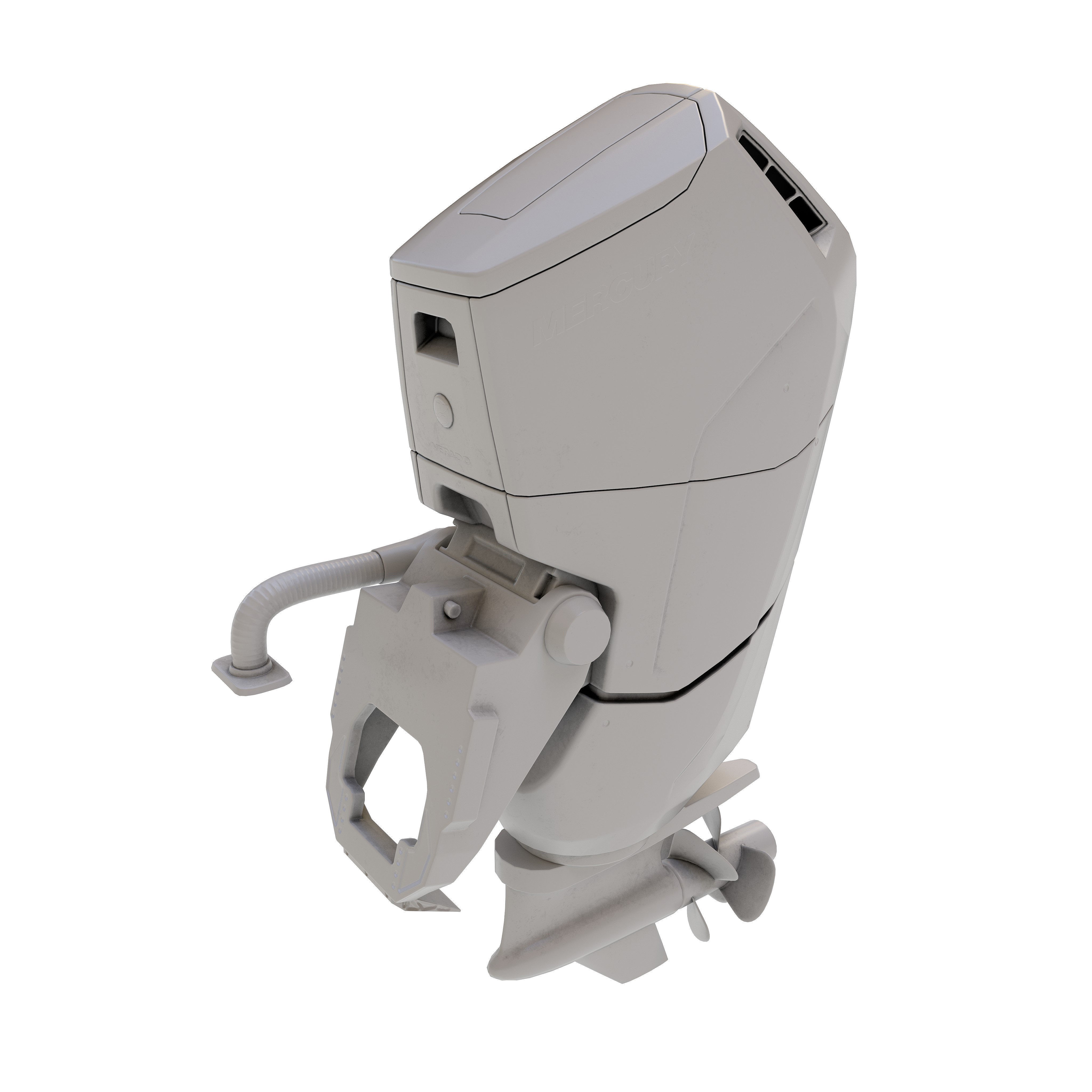 Outboard Motor V12 600HP - Game-Ready 3D Model - View 18