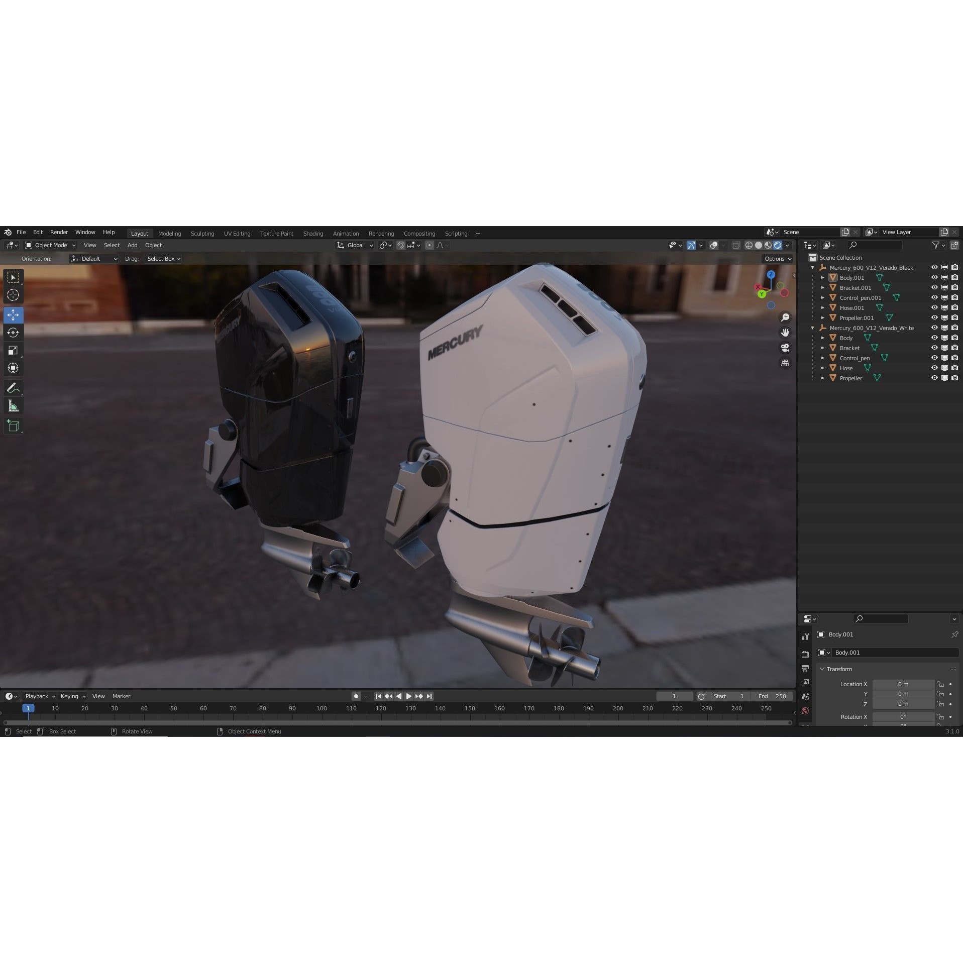 Outboard Motor V12 600HP - Game-Ready 3D Model - View 20