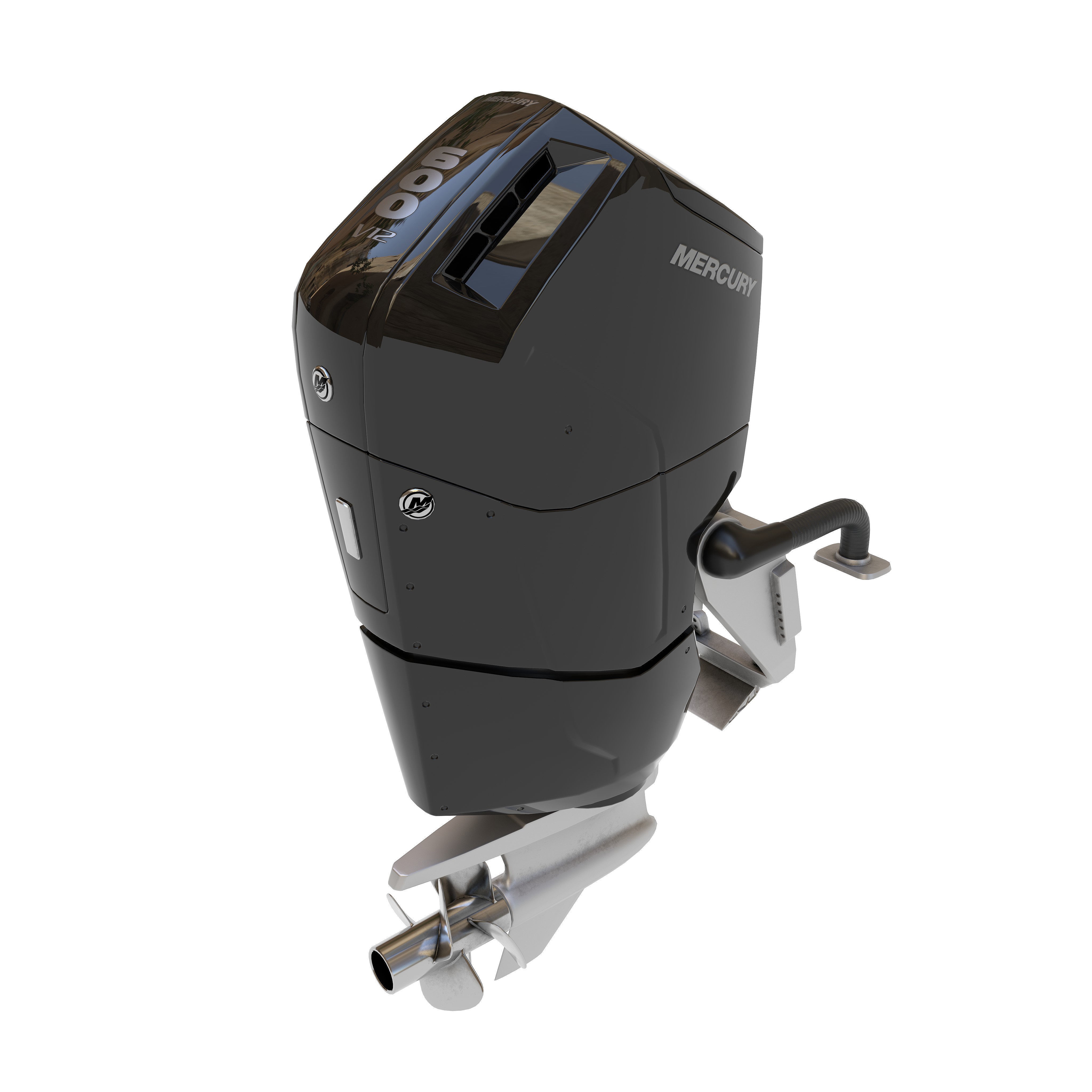 Outboard Motor V12 600HP - Game-Ready 3D Model - View 7