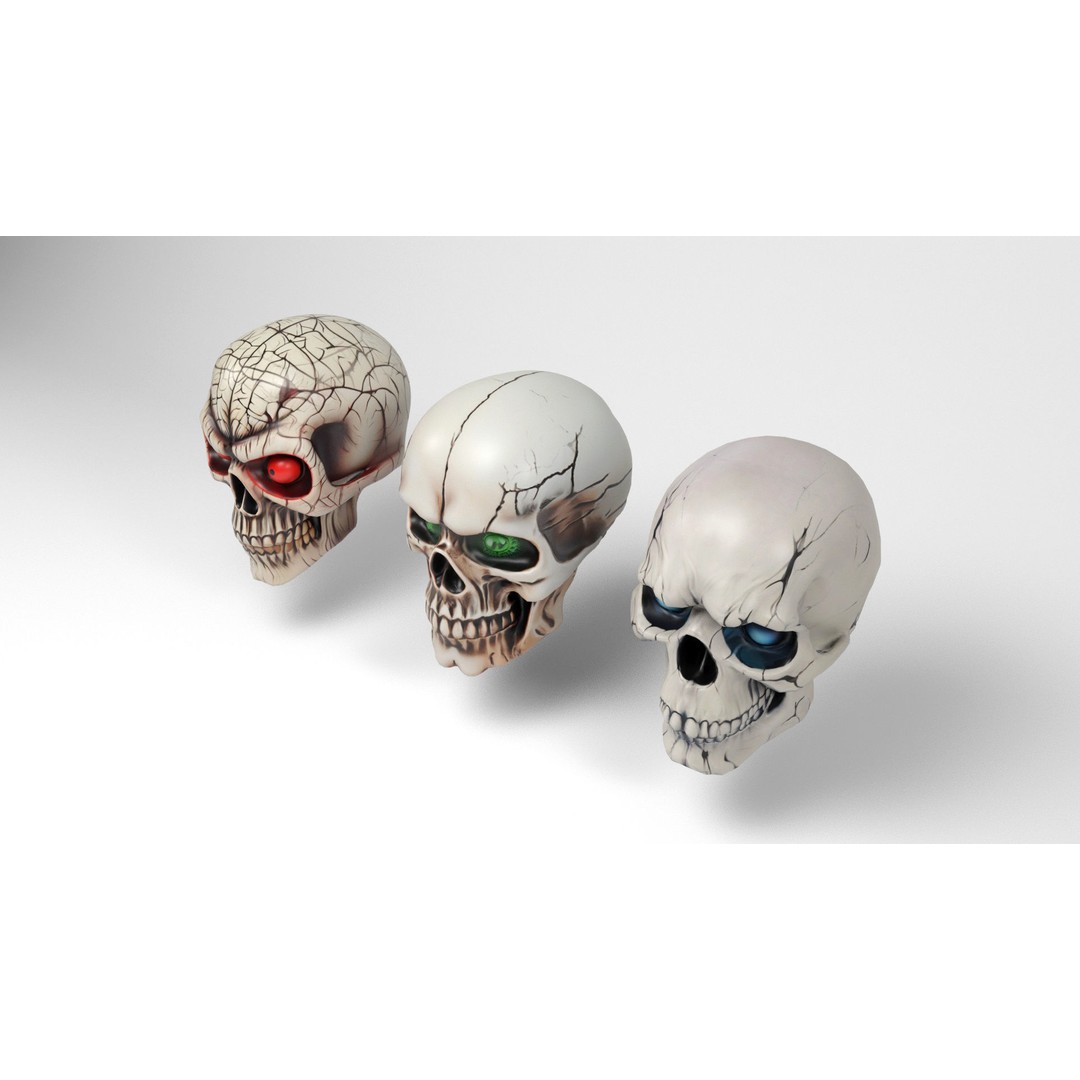 Halloween Skulls 3D Model – Low Poly Character Asset, FBX & OBJ - View 6