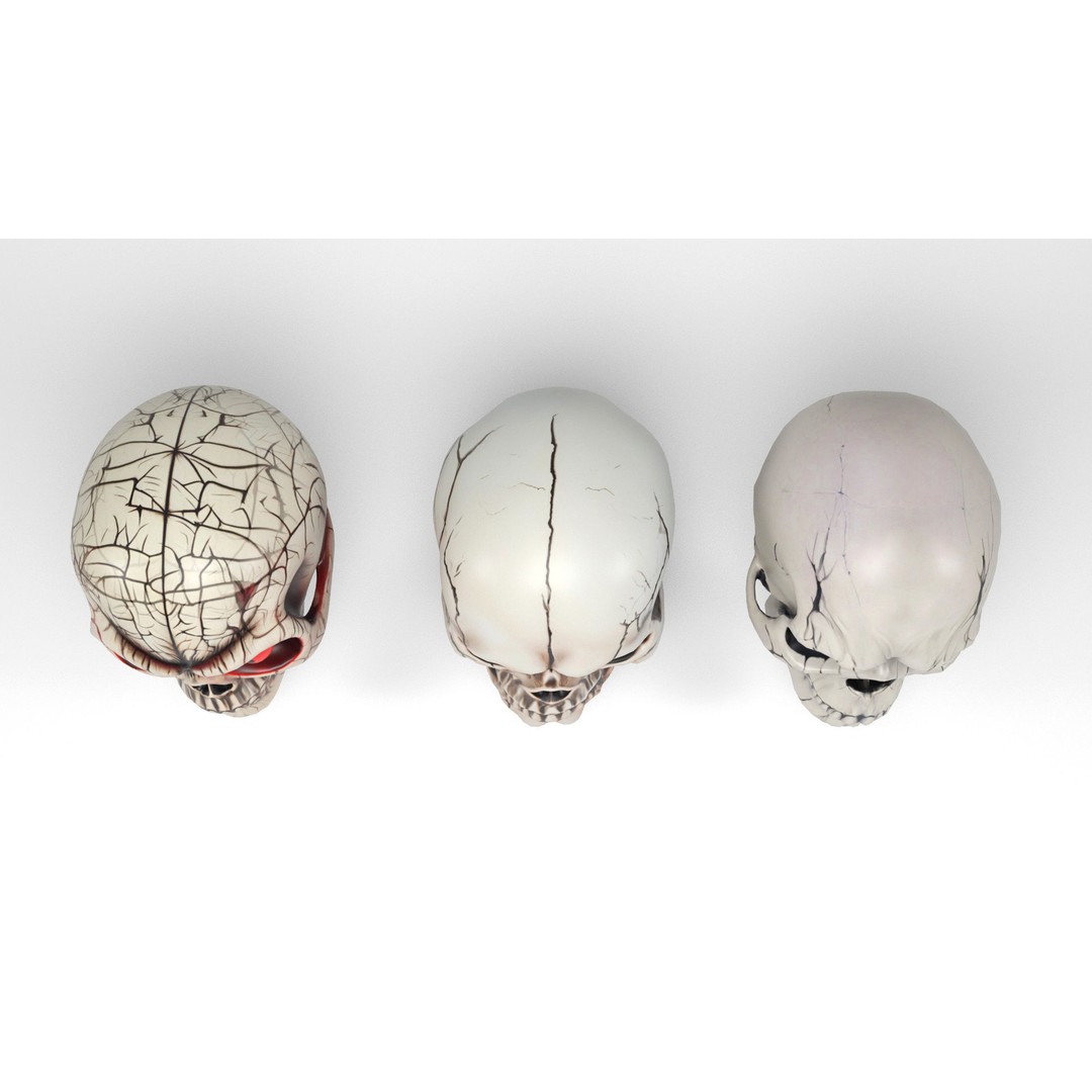 Halloween Skulls 3D Model – Low Poly Character Asset, FBX & OBJ - View 8