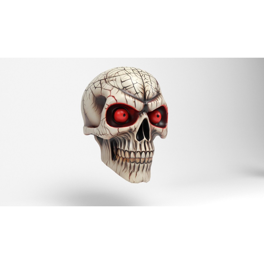 Halloween Skulls 3D Model – Low Poly Character Asset, FBX & OBJ - View 9