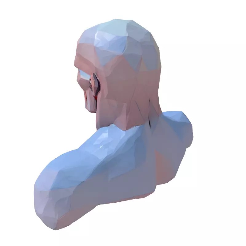 Anatomical Male Torso 3D Model – Low Poly Stylized Design, Game-Ready Formats - View 7