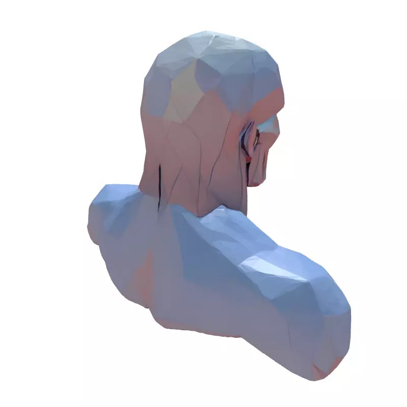 Anatomical Male Torso 3D Model – Low Poly Stylized Design, Game-Ready Formats - View 8