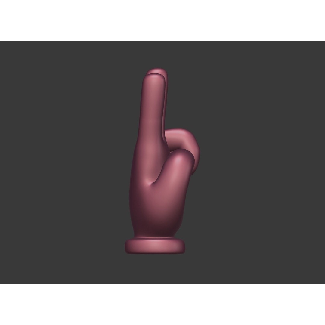 Cartoon Hand 3D Model – Low Poly Victory Sign, Blender, FBX - View 13