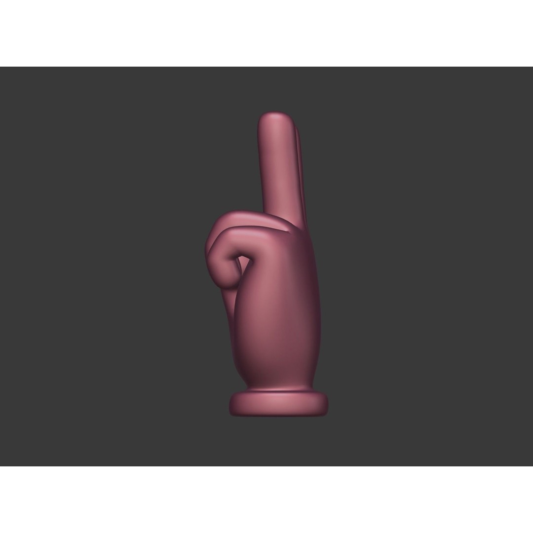 Cartoon Hand 3D Model – Low Poly Victory Sign, Blender, FBX - View 16