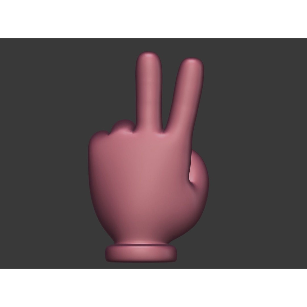 Cartoon Hand 3D Model – Low Poly Victory Sign, Blender, FBX - View 19