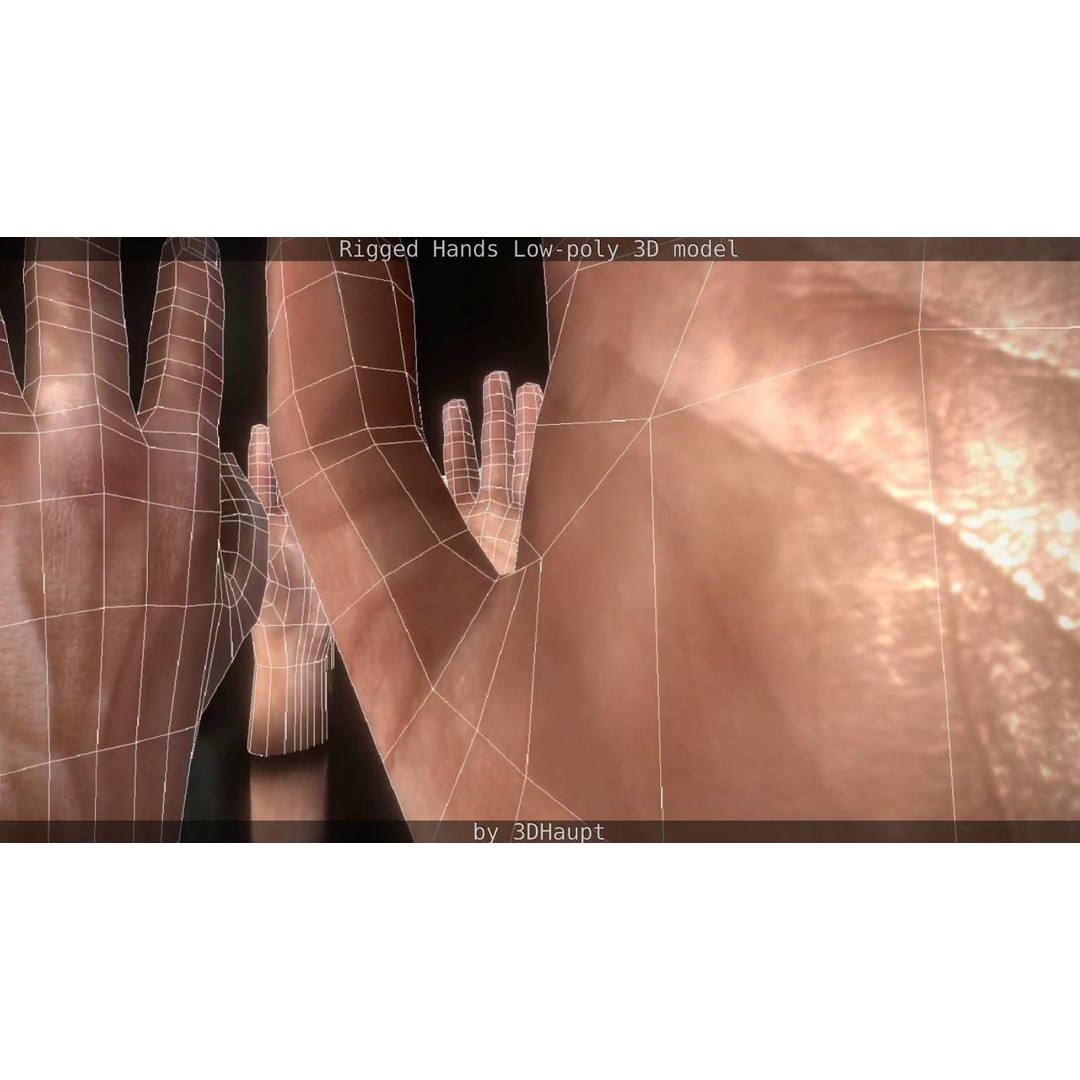 Rigged Hands 3D Model – Low Poly Game Asset, FBX, PBR Textures - View 112