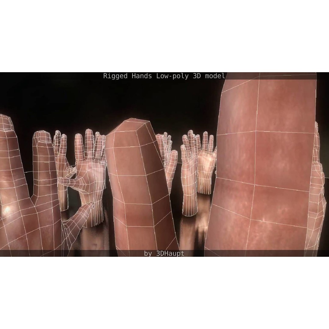 Rigged Hands 3D Model – Low Poly Game Asset, FBX, PBR Textures - View 113