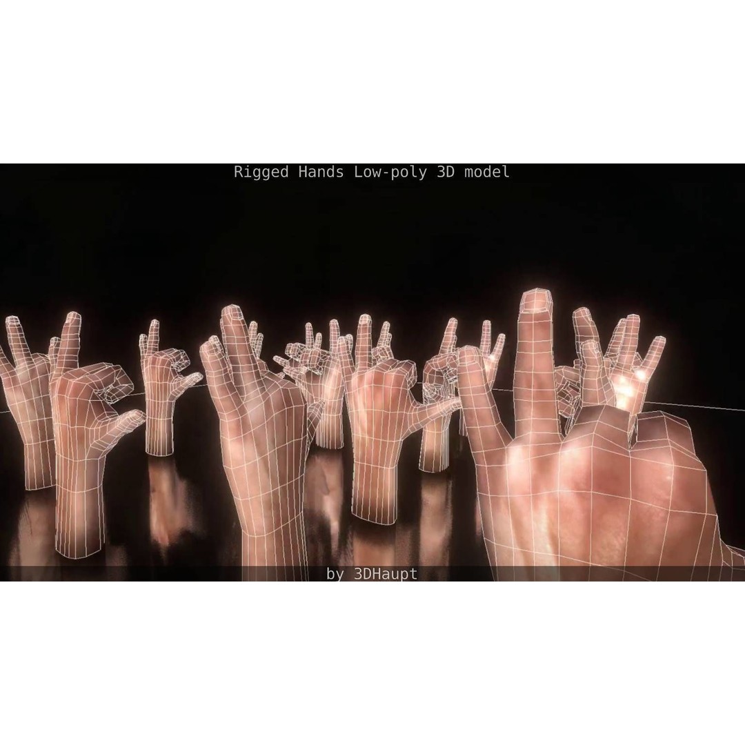 Rigged Hands 3D Model – Low Poly Game Asset, FBX, PBR Textures - View 116