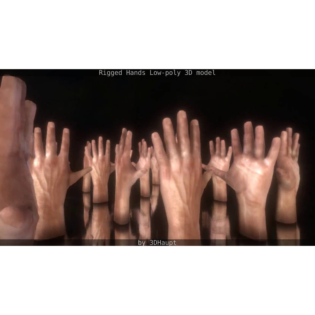 Rigged Hands 3D Model – Low Poly Game Asset, FBX, PBR Textures - View 37