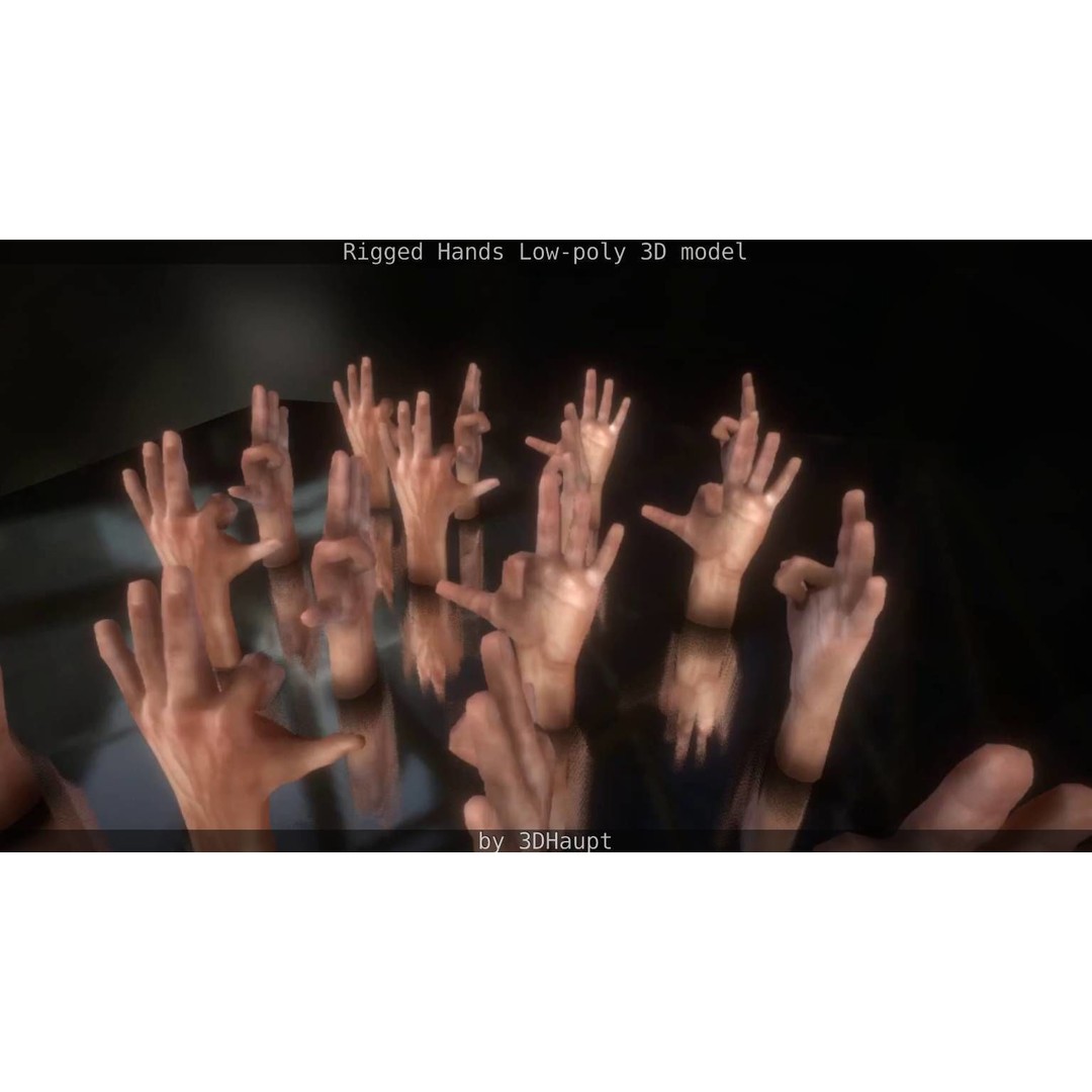 Rigged Hands 3D Model – Low Poly Game Asset, FBX, PBR Textures - View 39