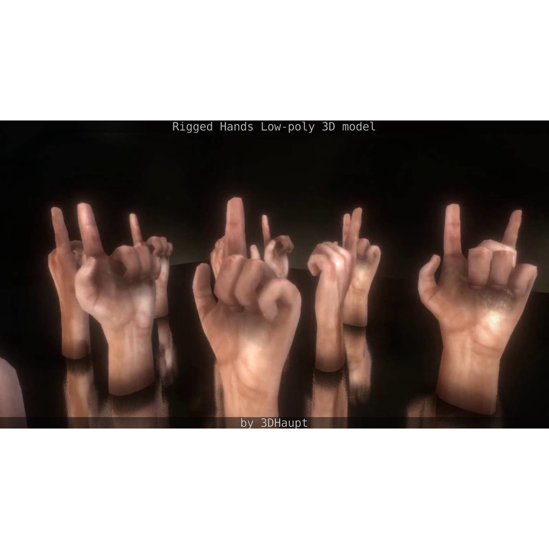 Rigged Hands 3D Model – Low Poly Game Asset, FBX, PBR Textures - View 52