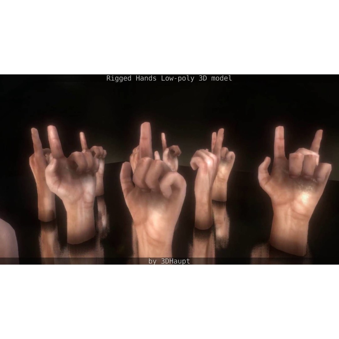 Rigged Hands 3D Model – Low Poly Game Asset, FBX, PBR Textures - View 53