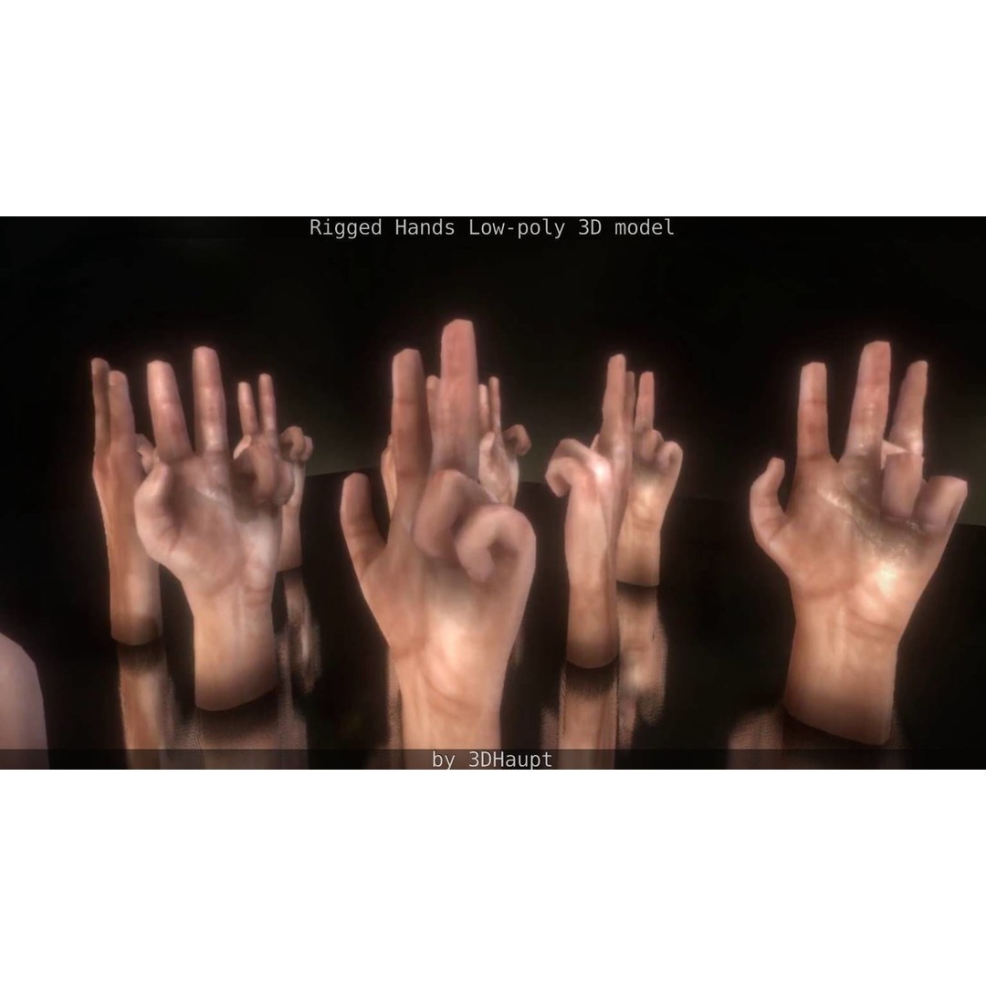 Rigged Hands 3D Model – Low Poly Game Asset, FBX, PBR Textures - View 55