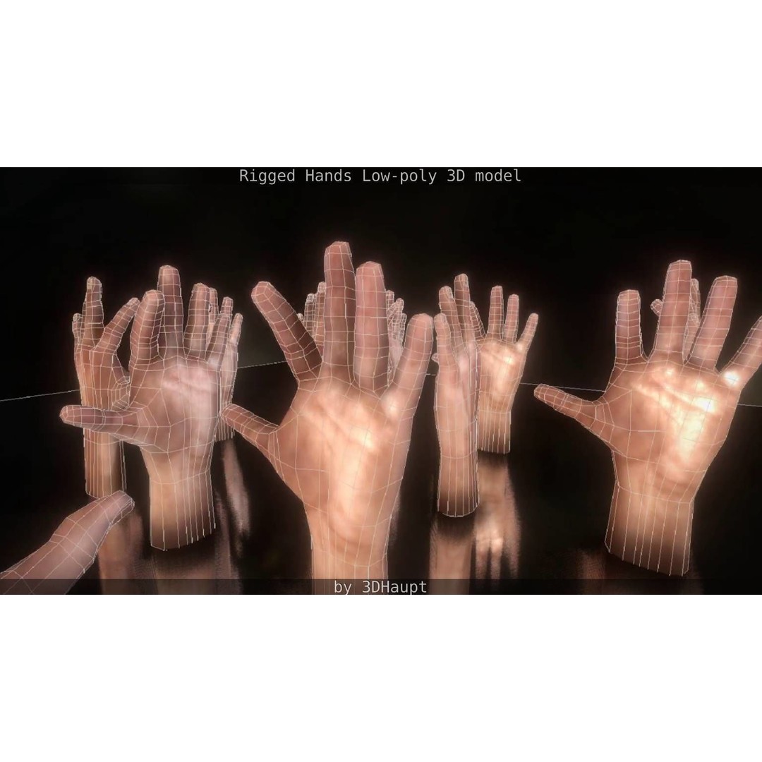 Rigged Hands 3D Model – Low Poly Game Asset, FBX, PBR Textures - View 58