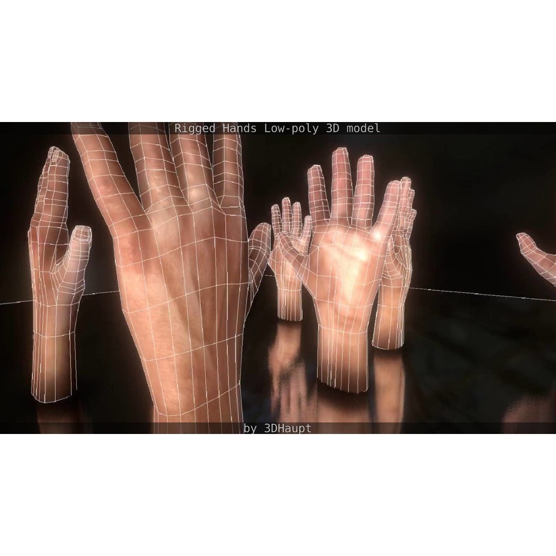 Rigged Hands 3D Model – Low Poly Game Asset, FBX, PBR Textures - View 66