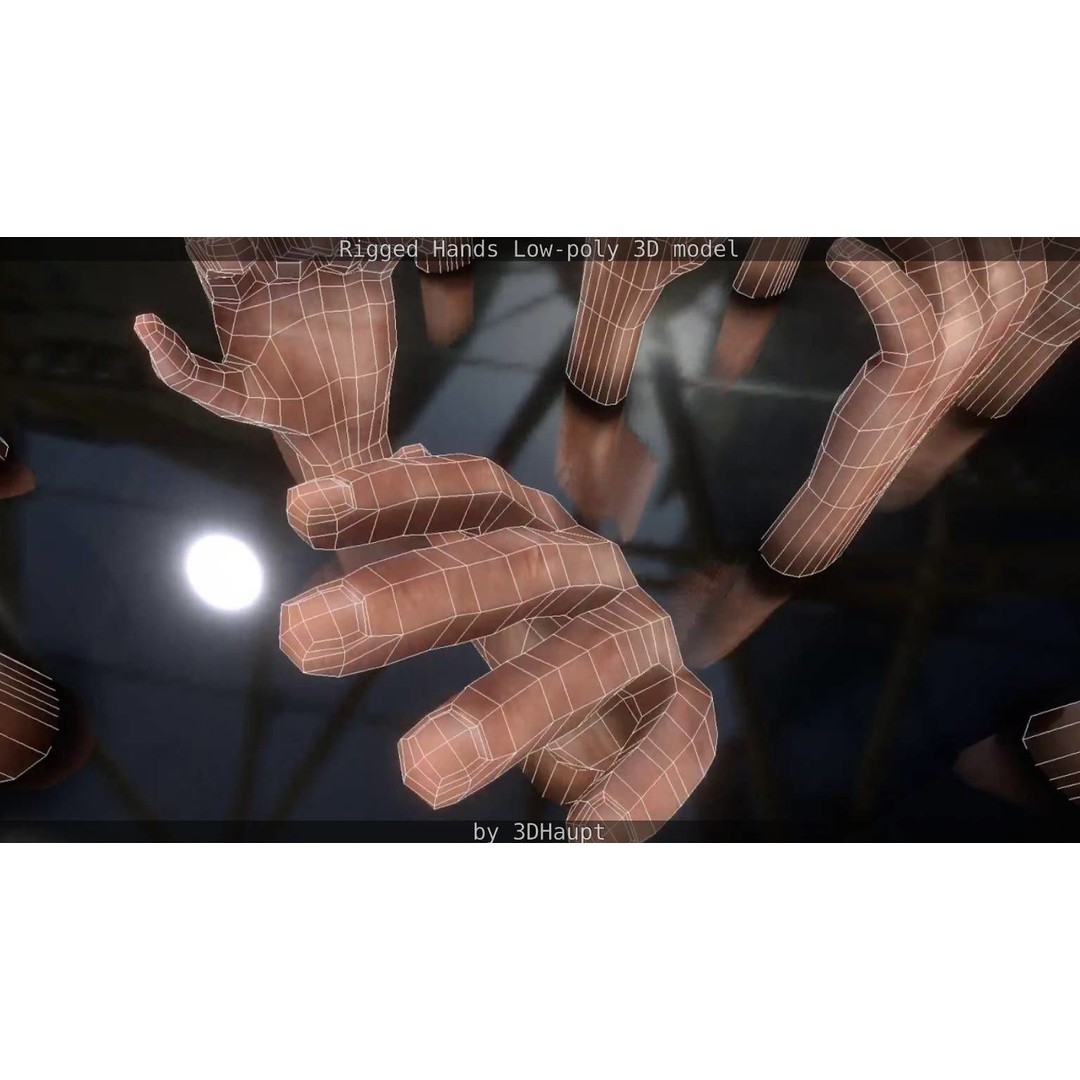 Rigged Hands 3D Model – Low Poly Game Asset, FBX, PBR Textures - View 68