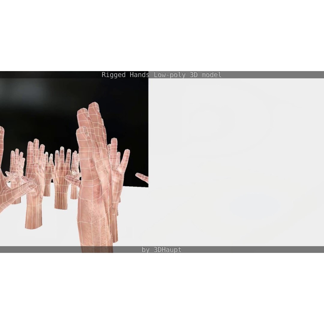 Rigged Hands 3D Model – Low Poly Game Asset, FBX, PBR Textures - View 78