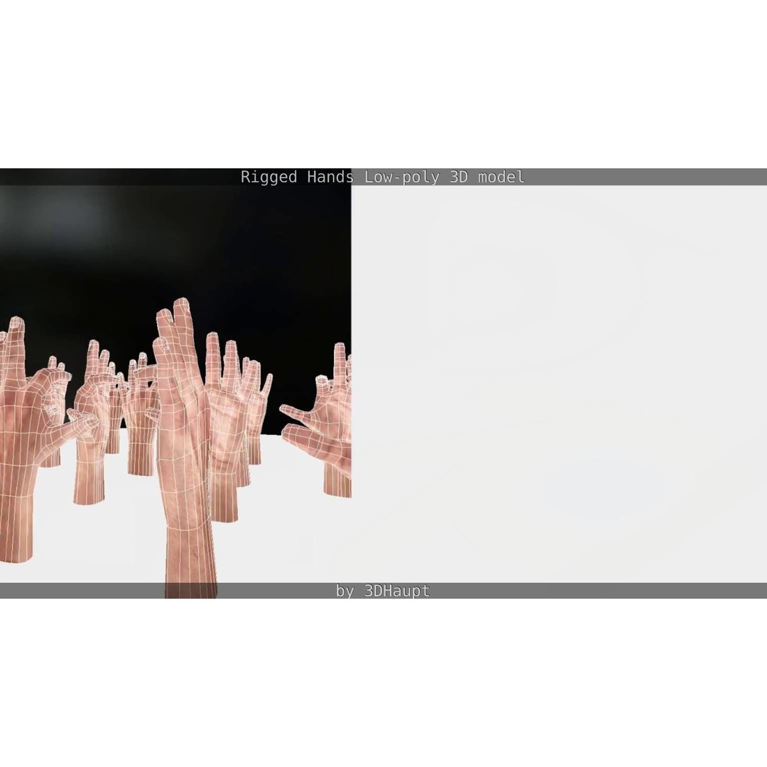Rigged Hands 3D Model – Low Poly Game Asset, FBX, PBR Textures - View 79