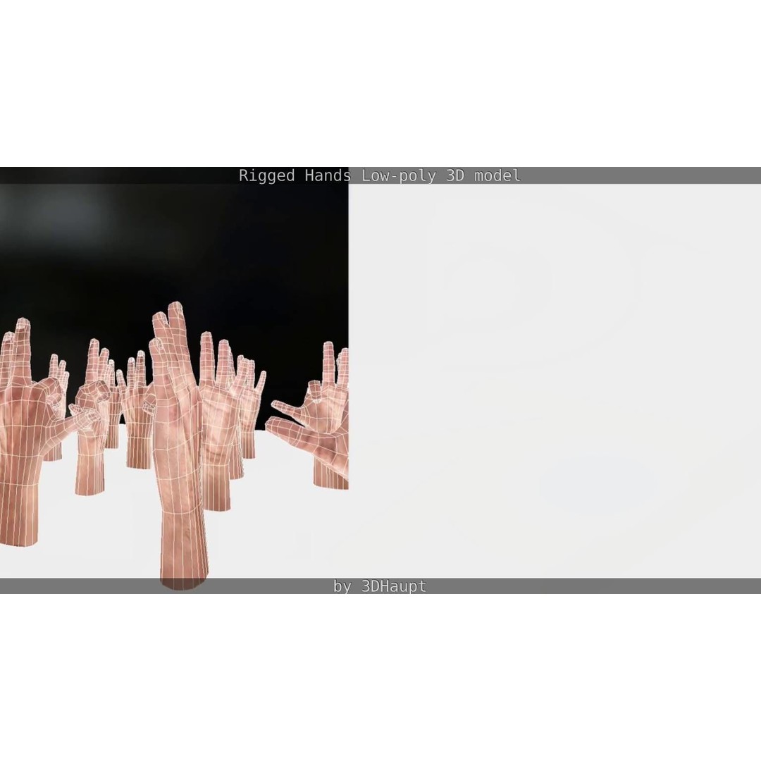 Rigged Hands 3D Model – Low Poly Game Asset, FBX, PBR Textures - View 80