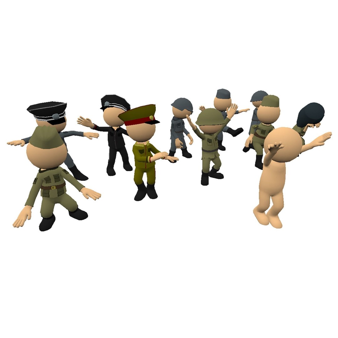 Hyper-Casual Characters 3D Model – Low Poly Rigged Animated Pack - View 3