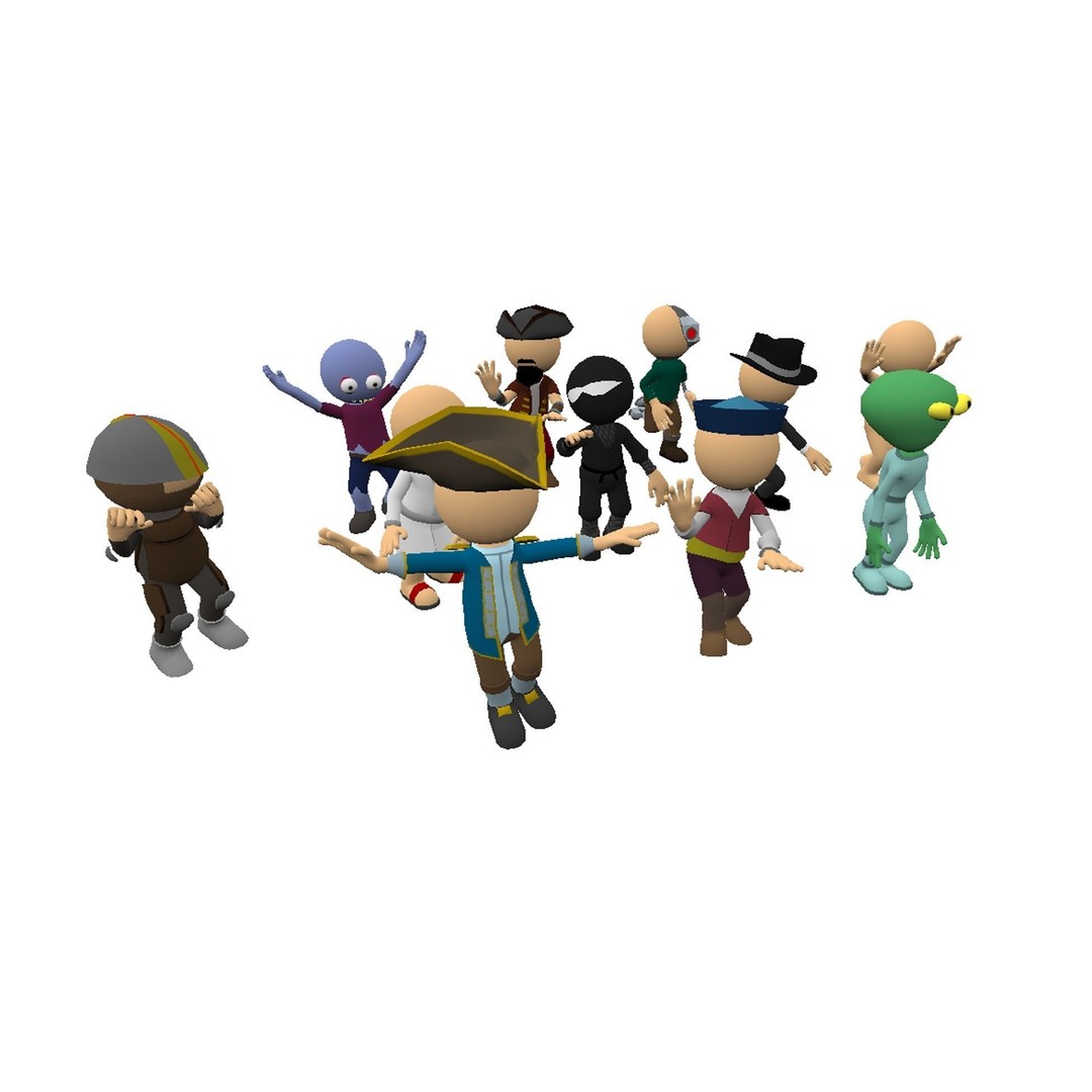 Hyper-Casual Characters 3D Model – Low Poly Rigged Animated Pack - View 6