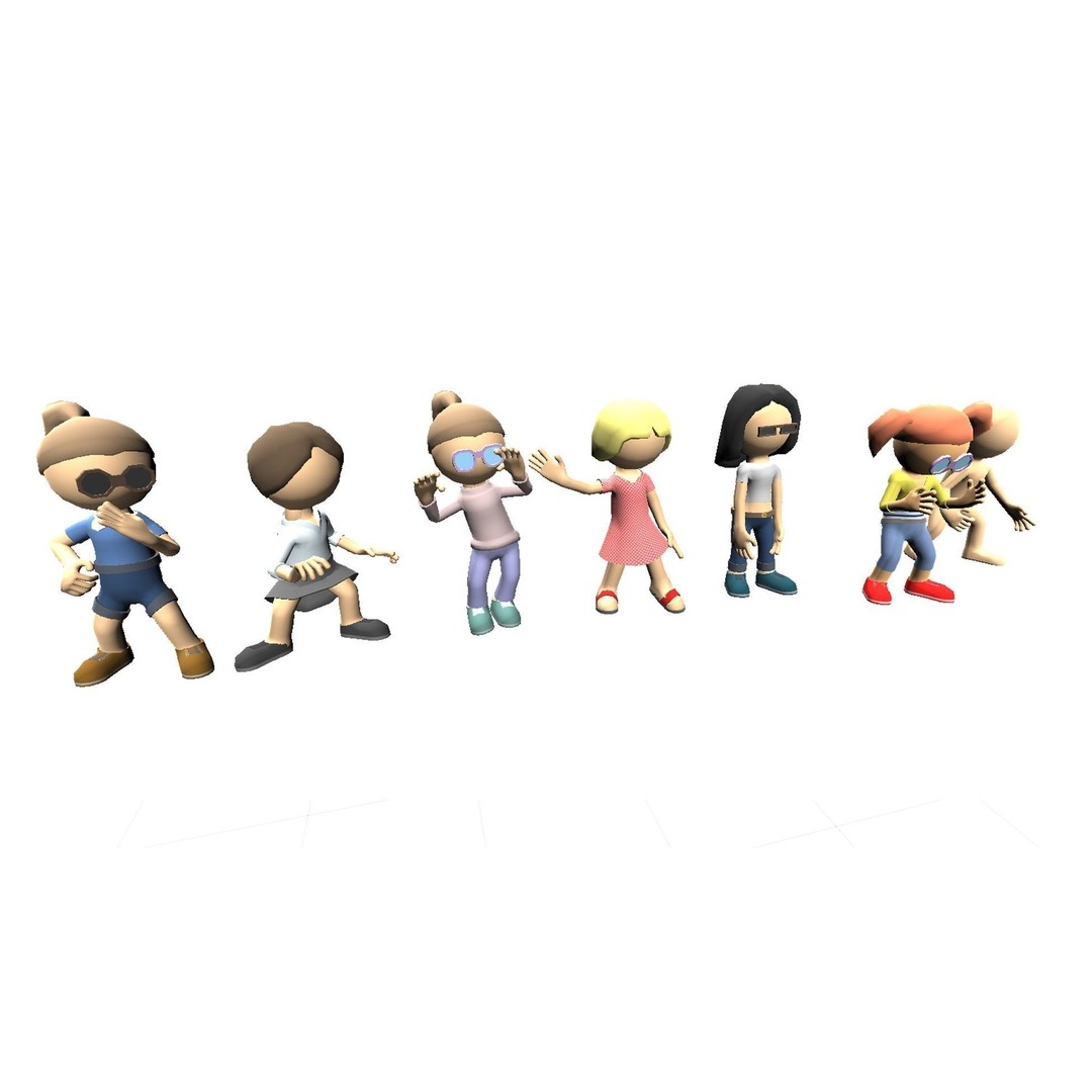 Hyper-Casual Characters 3D Model – Low Poly Rigged Animated Pack - View 7