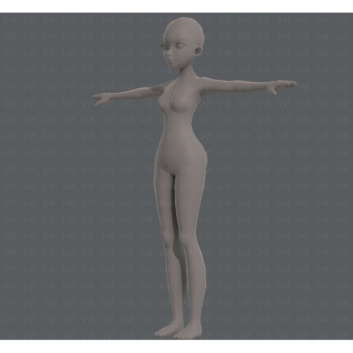 Base Mesh Woman 3D Model – Low Poly Cartoon Character for Animation - View 10
