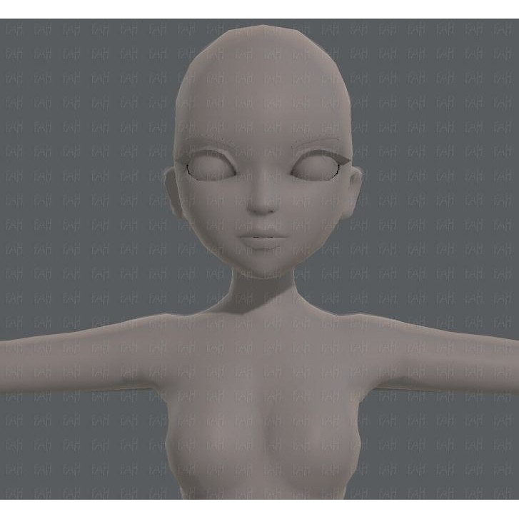 Base Mesh Woman 3D Model – Low Poly Cartoon Character for Animation - View 19