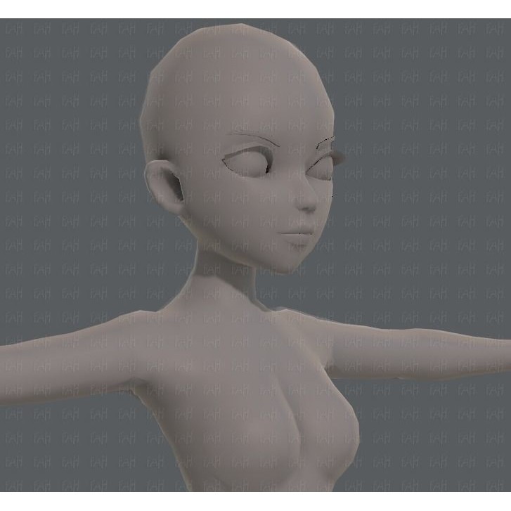 Base Mesh Woman 3D Model – Low Poly Cartoon Character for Animation - View 20