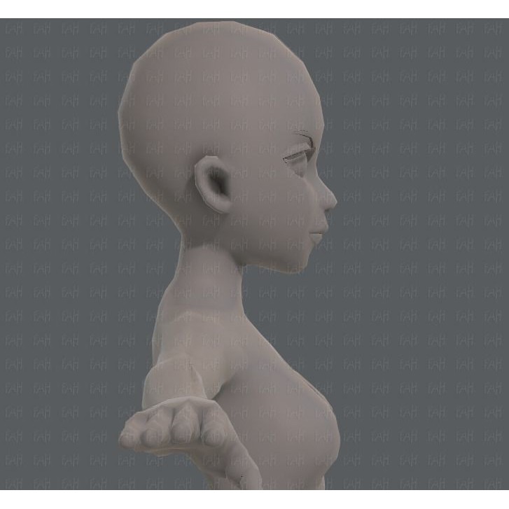 Base Mesh Woman 3D Model – Low Poly Cartoon Character for Animation - View 21