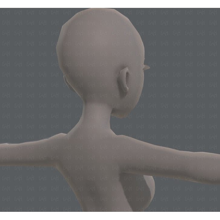 Base Mesh Woman 3D Model – Low Poly Cartoon Character for Animation - View 22