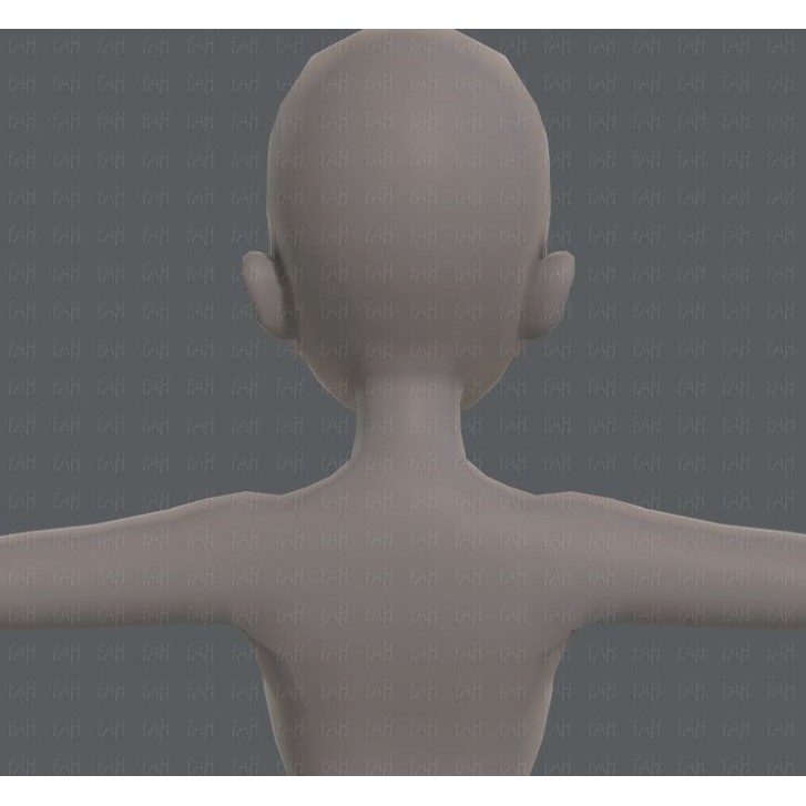 Base Mesh Woman 3D Model – Low Poly Cartoon Character for Animation - View 23