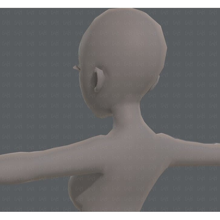 Base Mesh Woman 3D Model – Low Poly Cartoon Character for Animation - View 24