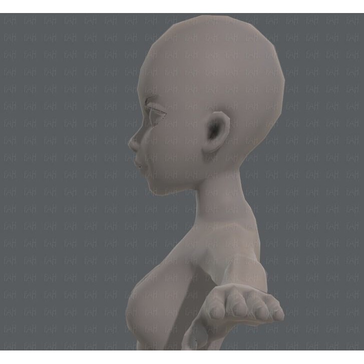 Base Mesh Woman 3D Model – Low Poly Cartoon Character for Animation - View 25