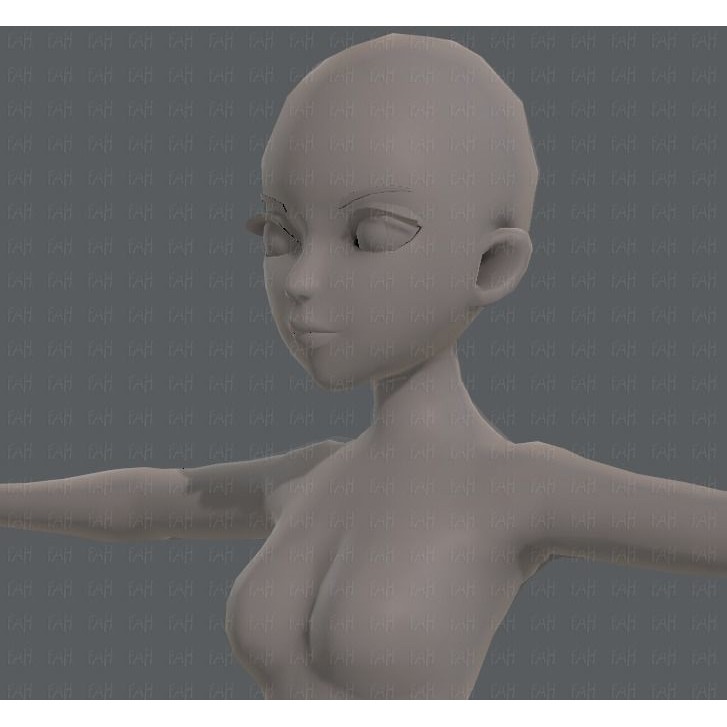 Base Mesh Woman 3D Model – Low Poly Cartoon Character for Animation - View 26