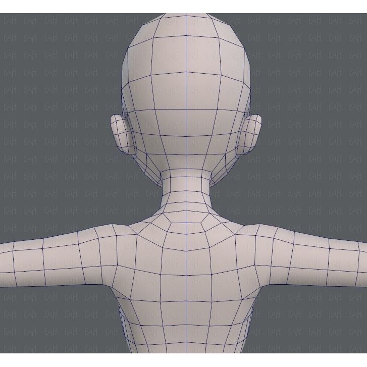 Base Mesh Woman 3D Model – Low Poly Cartoon Character for Animation - View 31