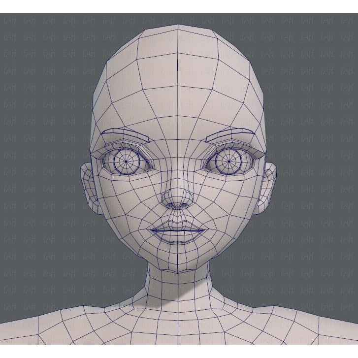 Base Mesh Woman 3D Model – Low Poly Cartoon Character for Animation - View 36